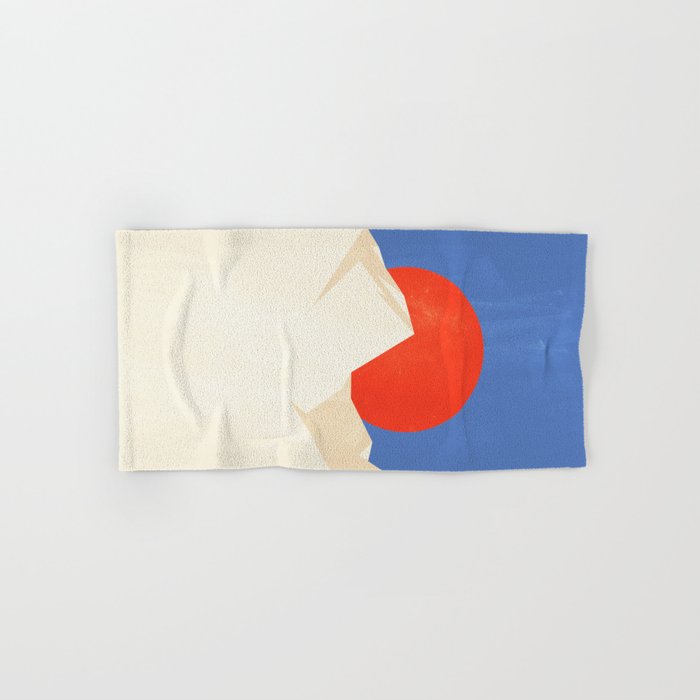 The Japanese Sun | Vintage Minimal Mount Fuji Landscape Bath Towel Gallery Image 1