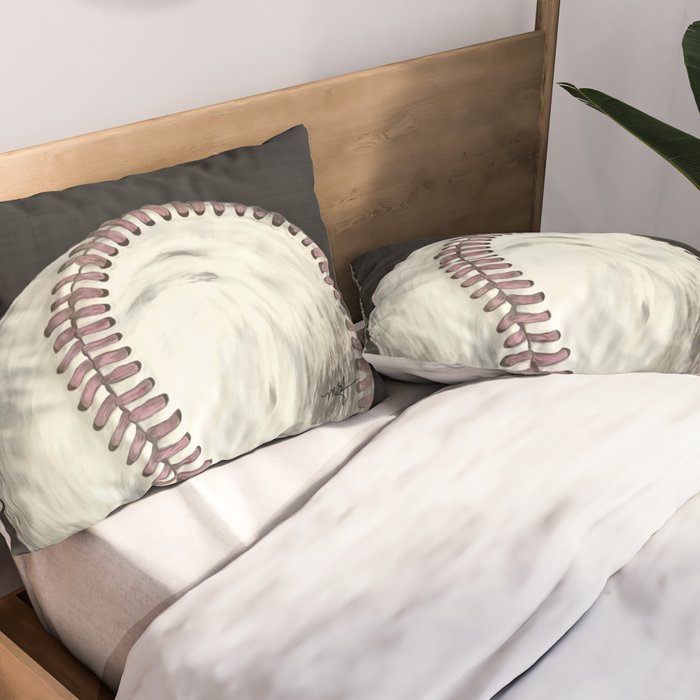 Vintage Baseball Art Pillow Sham Gallery Image 2
