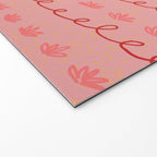 Abstract Cookie Pattern Doodle in Red & Peach Pink Welcome Mat Gallery Image 2