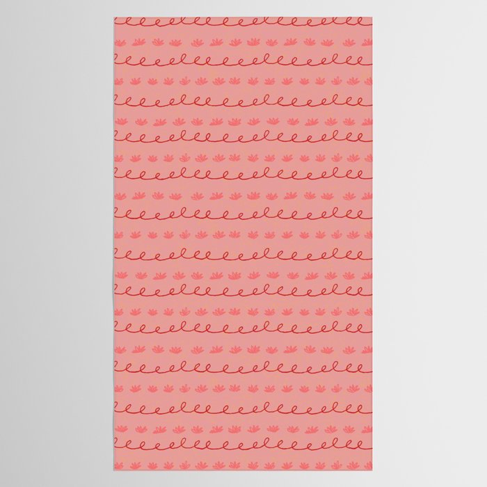 Abstract Cookie Pattern Doodle in Red & Peach Pink Tablecloth Gallery Image 2