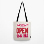My Heart Open 24 Hours Tote Bag Gallery Image 2
