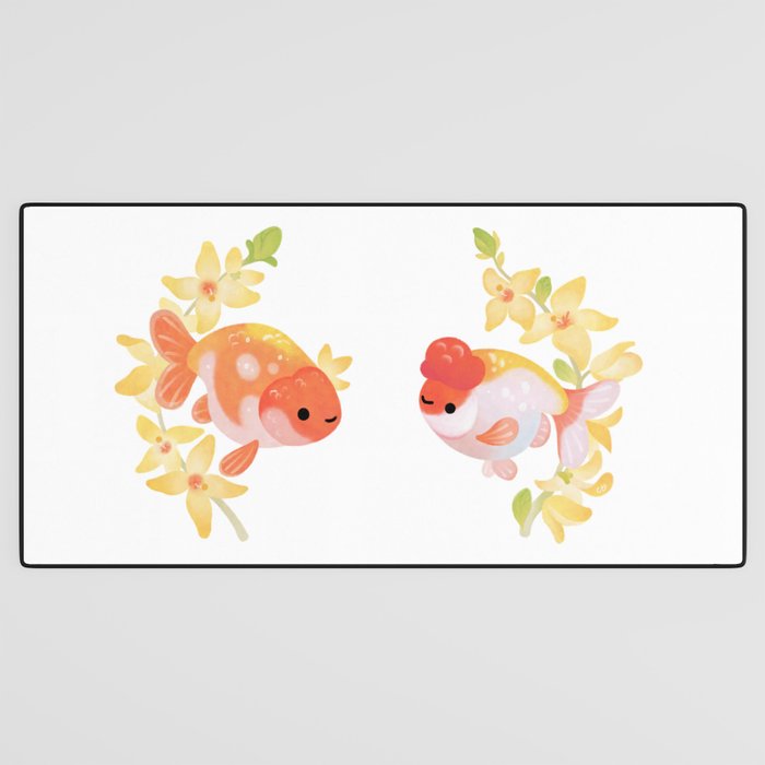 Ranchu and Forsythias Desk Mat Gallery Image 3