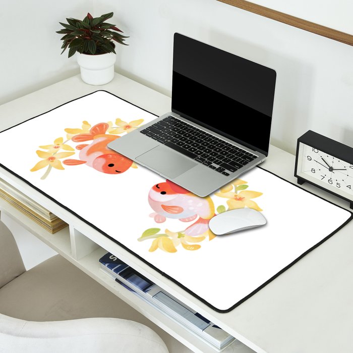 Ranchu and Forsythias Desk Mat Gallery Image 2