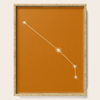 Aries Zodiac Star Constellation Line Art Orange Serving Tray Gallery Image 1