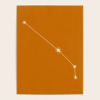 Aries Zodiac Star Constellation Line Art Orange Poster Gallery Image 4