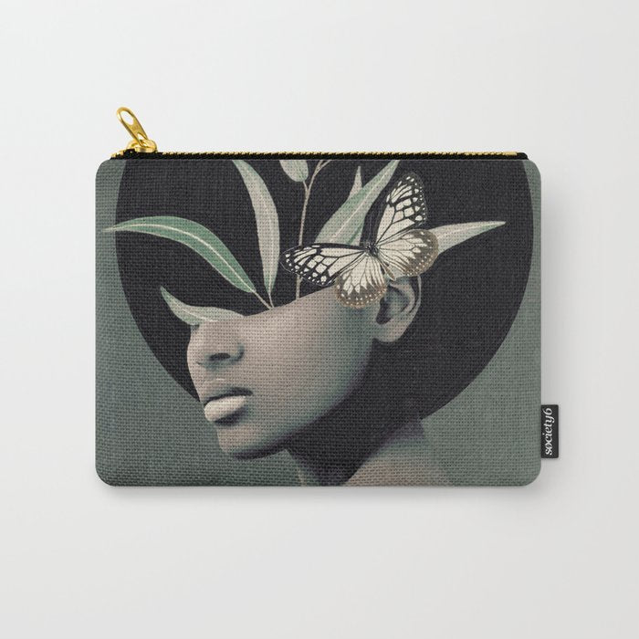 Lady With Butterfly  Carry All Pouch Gallery Image 1