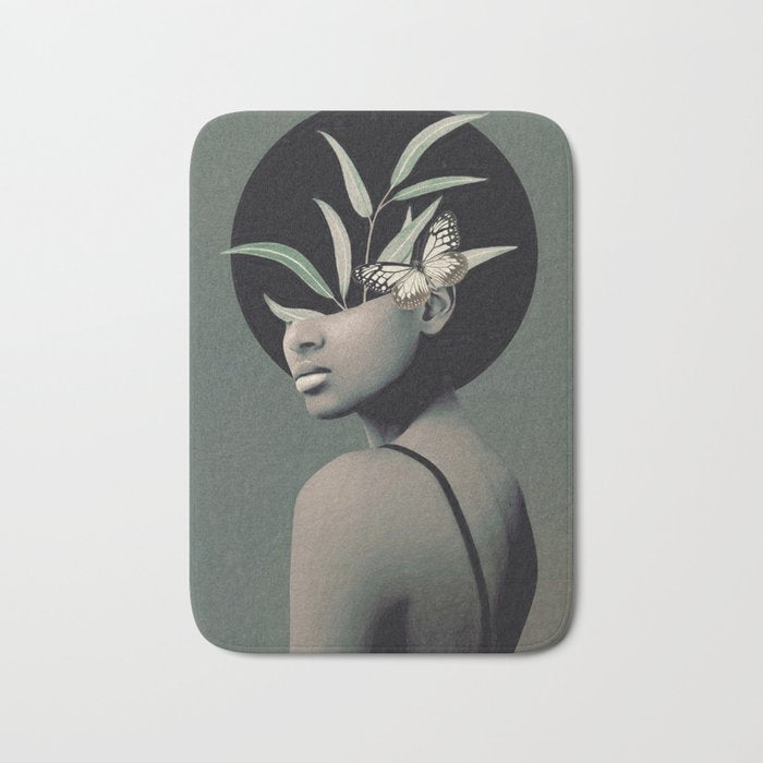 Lady With Butterfly  Bath Mat Gallery Image 1