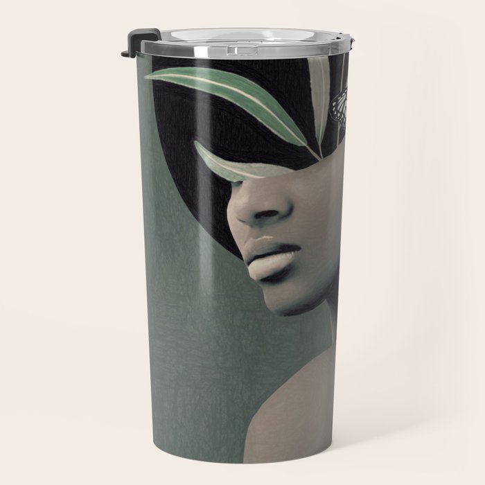 Lady With Butterfly  Travel Mug Gallery Image 3