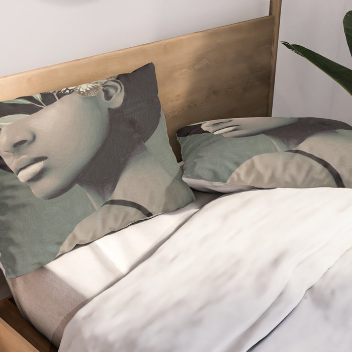Lady With Butterfly  Pillow Sham Gallery Image 2