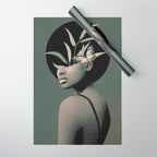 Lady With Butterfly  Wrapping Paper Gallery Image 1