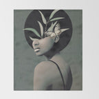 Lady With Butterfly  Throw Blanket Gallery Image 2