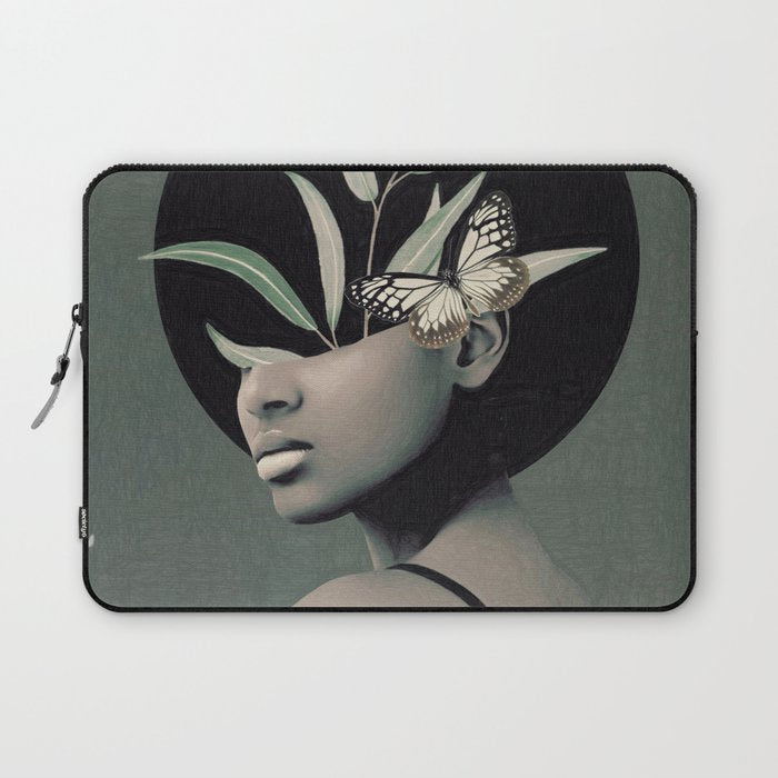 Lady With Butterfly  Laptop Sleeve Gallery Image 1