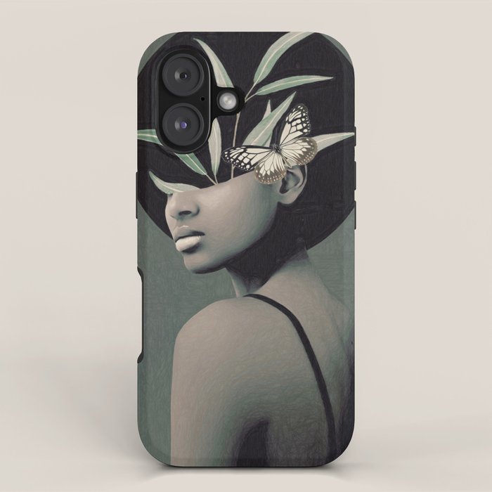 Lady With Butterfly  iPhone Case Gallery Image 1