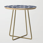 Navy Blue Mid Century Bauhaus Semi Circle Pattern Side Table Gallery Image 1