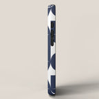 Navy Blue Mid Century Bauhaus Semi Circle Pattern iPhone Case Gallery Image 2