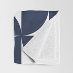 Navy Blue Mid Century Bauhaus Semi Circle Pattern Throw Blanket Gallery Image 3