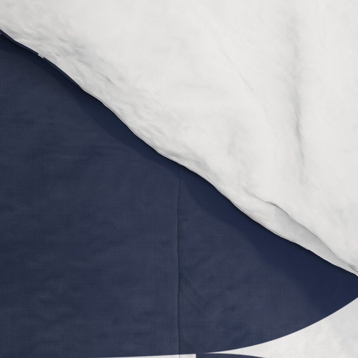 Navy Blue Mid Century Bauhaus Semi Circle Pattern Comforter Gallery Image 4