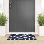 Navy Blue Mid Century Bauhaus Semi Circle Pattern Welcome Mat Gallery Image 3