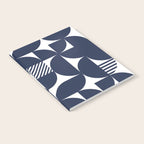 Navy Blue Mid Century Bauhaus Semi Circle Pattern Notebook Gallery Image 2