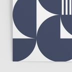 Navy Blue Mid Century Bauhaus Semi Circle Pattern Poster Gallery Image 3