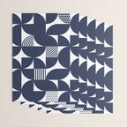 Navy Blue Mid Century Bauhaus Semi Circle Pattern Wrapping Paper Gallery Image 3