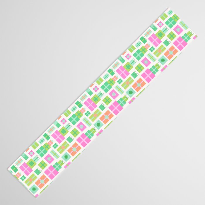 Retro Christmas Presents - Pink & Green Table Runner Gallery Image 3