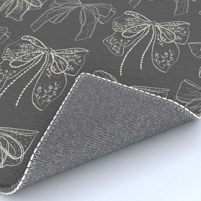 Romantic Bows Gray Pattern Rug Gallery Image 4