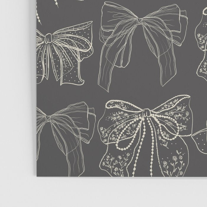 Romantic Bows Gray Pattern Poster Gallery Image 3