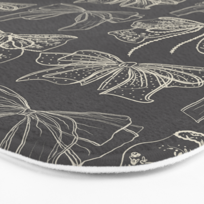 Romantic Bows Gray Pattern Bath Mat Gallery Image 3