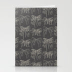 Romantic Bows Gray Pattern Stationery Card Gallery Image 2