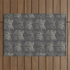 Romantic Bows Gray Pattern Outdoor Rug Gallery Image 1