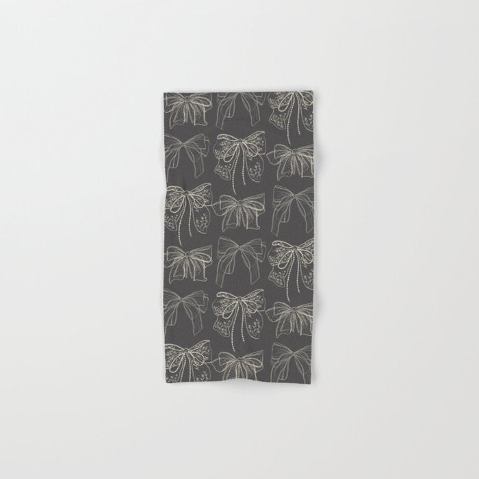 Romantic Bows Gray Pattern Bath Towel Gallery Image 1