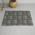 Romantic Bows Gray Pattern Rug Gallery Image 1