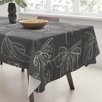 Romantic Bows Gray Pattern Tablecloth Gallery Image 3