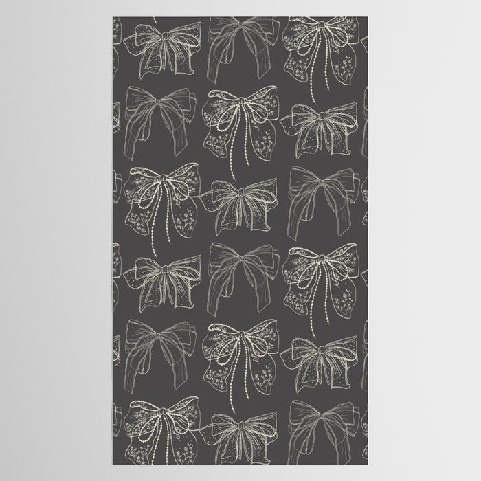 Romantic Bows Gray Pattern Tablecloth Gallery Image 2