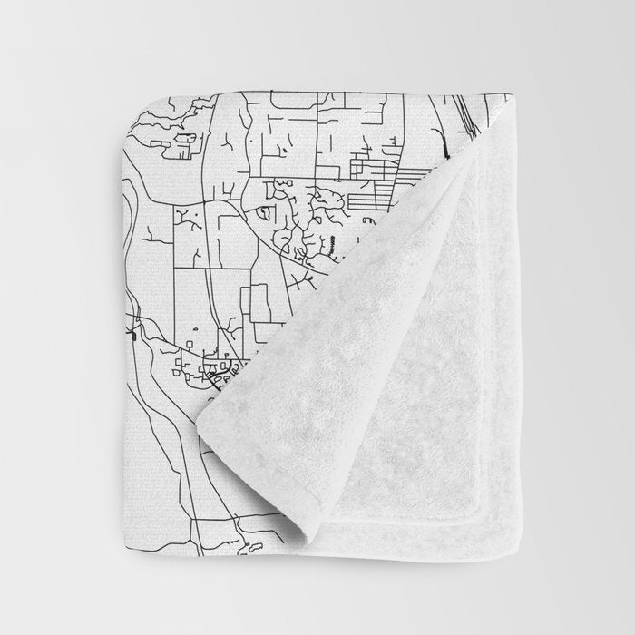 Cleveland White Map Throw Blanket Gallery Image 3