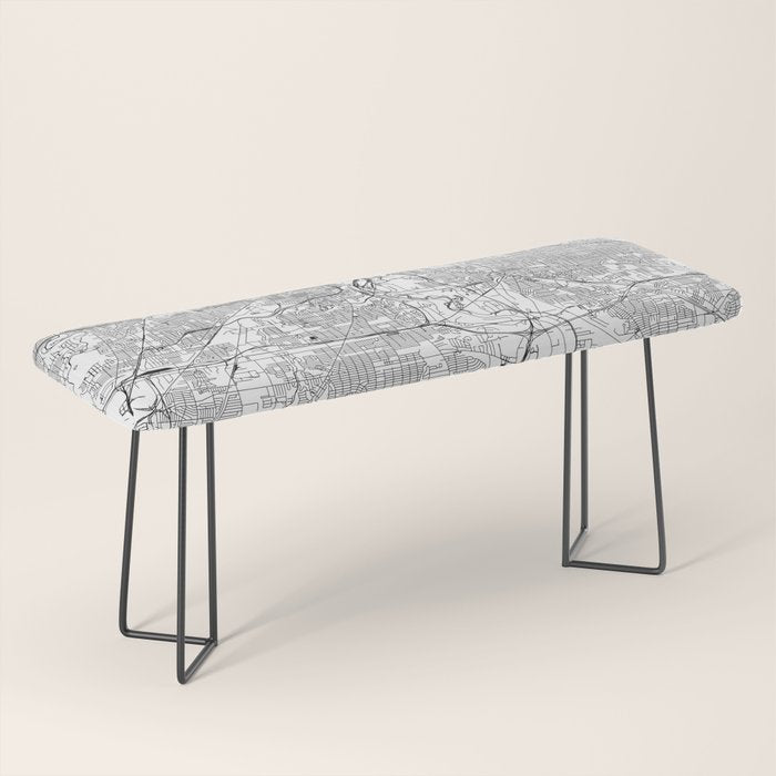 Cleveland White Map Bench Gallery Image 1