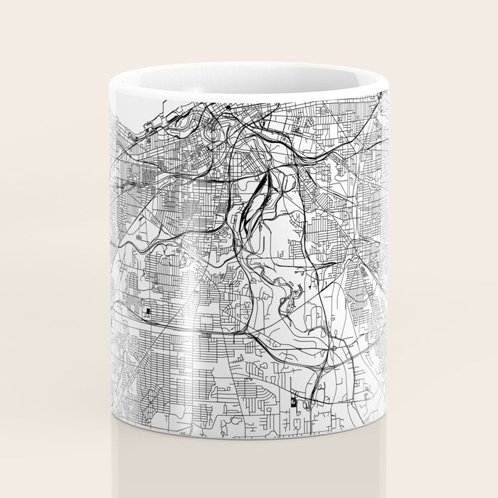 Cleveland White Map Coffee Mug Gallery Image 4