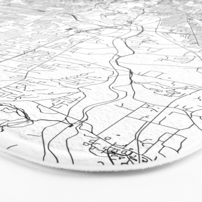 Cleveland White Map Bath Mat Gallery Image 3