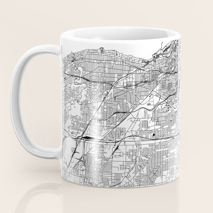 Cleveland White Map Coffee Mug Gallery Image 3