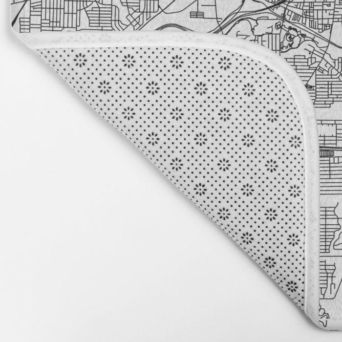 Cleveland White Map Bath Mat Gallery Image 2