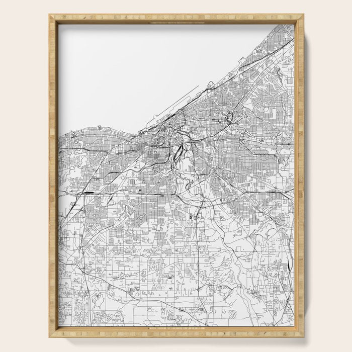 Cleveland White Map Serving Tray Gallery Image 1