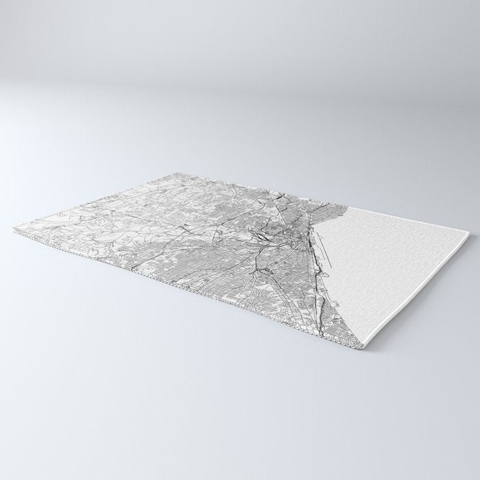 Cleveland White Map Rug Gallery Image 3