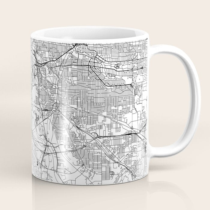 Cleveland White Map Coffee Mug Gallery Image 1