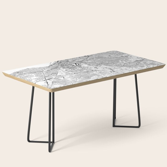 Cleveland White Map Coffee Table Gallery Image 1