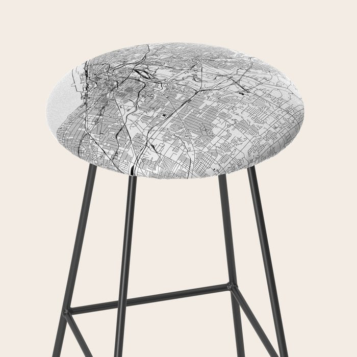 Cleveland White Map Stool Gallery Image 2