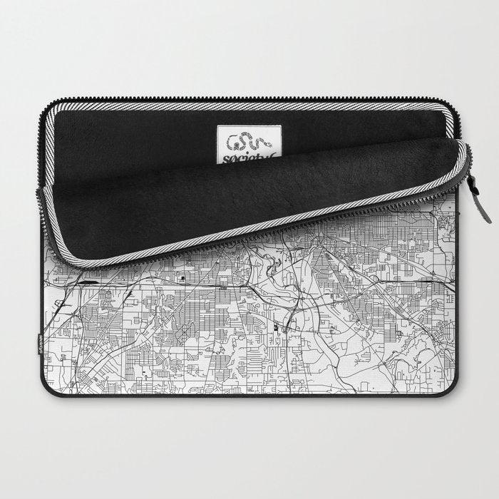 Cleveland White Map Laptop Sleeve Gallery Image 2