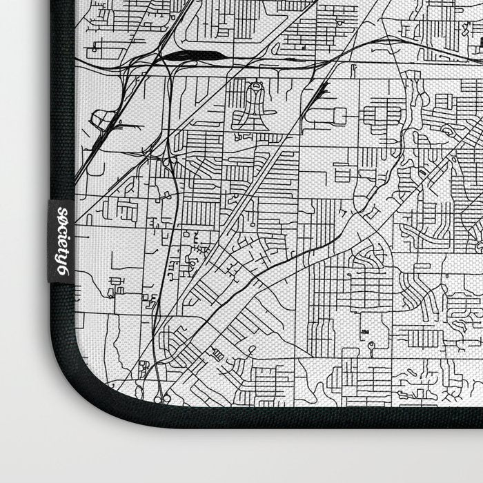 Cleveland White Map Laptop Sleeve Gallery Image 3