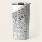 Cleveland White Map Travel Mug Gallery Image 1
