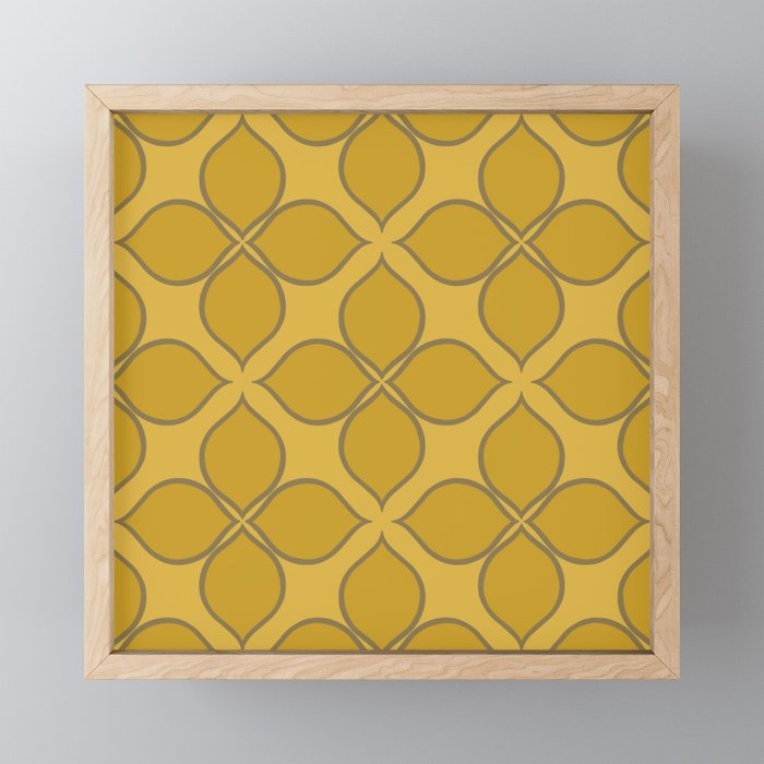 Golden Moroccan Floral Pattern Mini Art Print Gallery Image 1